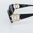 CHANEL COCO Mark Sunglasses plastic Black CC Auth 186158M-7