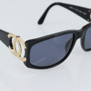 CHANEL COCO Mark Sunglasses plastic Black CC Auth 186158M-8
