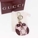GUCCI Guccissima GG Canvas Owl Shaped Bag Charm Leather Pink 821813 Auth 186160M-10