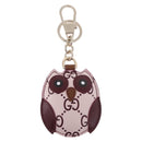 GUCCI Guccissima GG Canvas Owl Shaped Bag Charm Leather Pink 821813 Auth 186160M-2