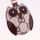 GUCCI Guccissima GG Canvas Owl Shaped Bag Charm Leather Pink 821813 Auth 186160M-3