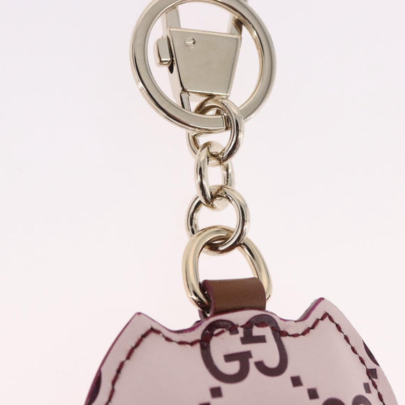 GUCCI Guccissima GG Canvas Owl Shaped Bag Charm Leather Pink 821813 Auth 186160M