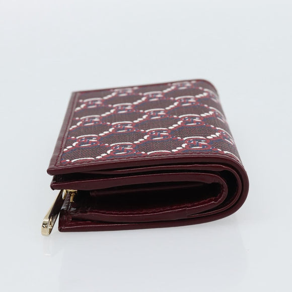 GUCCI GG Supreme Wallet PVC Red Gold 795060 Auth 186161M