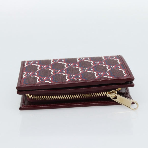 GUCCI GG Supreme Wallet PVC Red Gold 795060 Auth 186161M