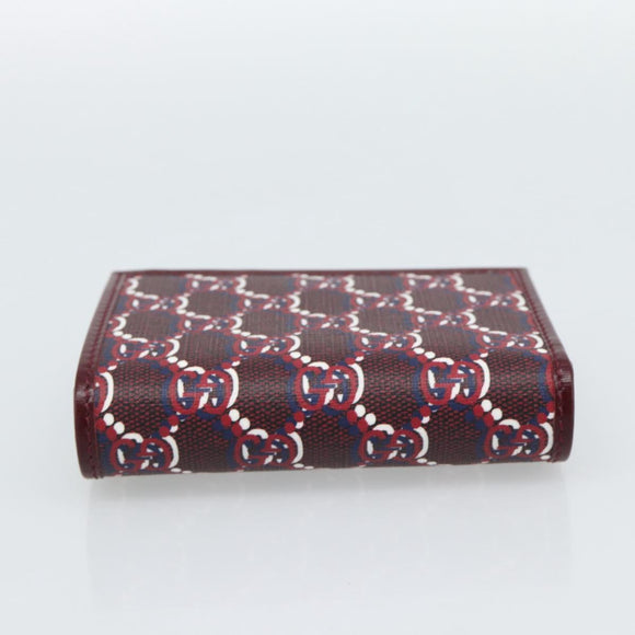 GUCCI GG Supreme Wallet PVC Red Gold 795060 Auth 186161M