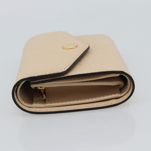 GUCCI GG Canvas Guccissima Wallet Leather Ivory Gold 772793 Auth 186162M