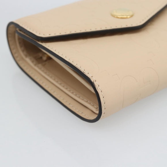 GUCCI GG Canvas Guccissima Wallet Leather Ivory Gold 772793 Auth 186162M