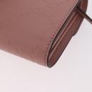GUCCI GG Canvas Guccissima Wallet Leather Pink Gold 772793 Auth 186163M-16