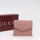 GUCCI GG Canvas Guccissima Wallet Leather Pink Gold 772793 Auth 186163M-12