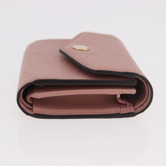 GUCCI GG Canvas Guccissima Wallet Leather Pink Gold 772793 Auth 186163M