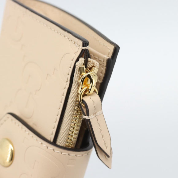 GUCCI GG Canvas Guccissima Portemonnee Leer Beige Goud 790131 Auth 186164M