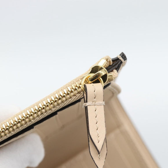 GUCCI GG Canvas Guccissima Portemonnee Leer Beige Goud 790131 Auth 186164M