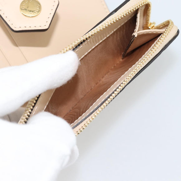 GUCCI GG Canvas Guccissima Portemonnee Leer Beige Goud 790131 Auth 186164M