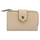 GUCCI GG Canvas Guccissima Portemonnee Leer Beige Goud 790131 Auth 186164M-13