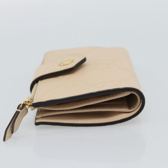 GUCCI GG Canvas Guccissima Portemonnee Leer Beige Goud 790131 Auth 186164M