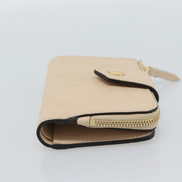 GUCCI GG Canvas Guccissima Portemonnee Leer Beige Goud 790131 Auth 186164M