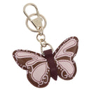 GUCCI Guccissima Butterfly GG Canvas Key Ring Leather Pink Auth 186166M-1