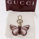 GUCCI Guccissima Butterfly GG Canvas Key Ring Leather Pink Auth 186166M-8