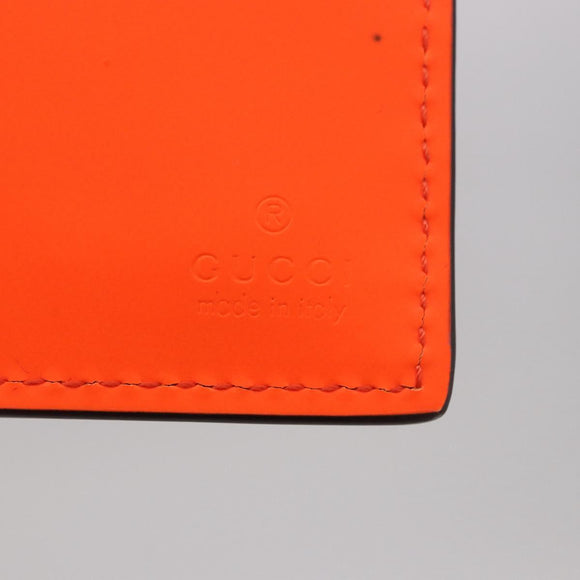 GUCCI GG Canvas Guccissima Wallet Leather Orange 771309 Auth 186167M