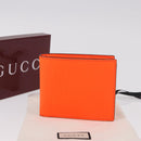 GUCCI GG Canvas Guccissima Wallet Leather Orange 771309 Auth 186167M-12