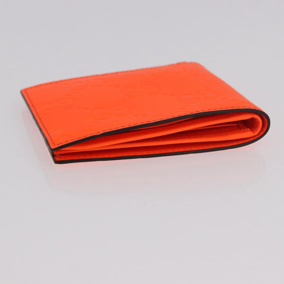 GUCCI GG Canvas Guccissima Wallet Leather Orange 771309 Auth 186167M