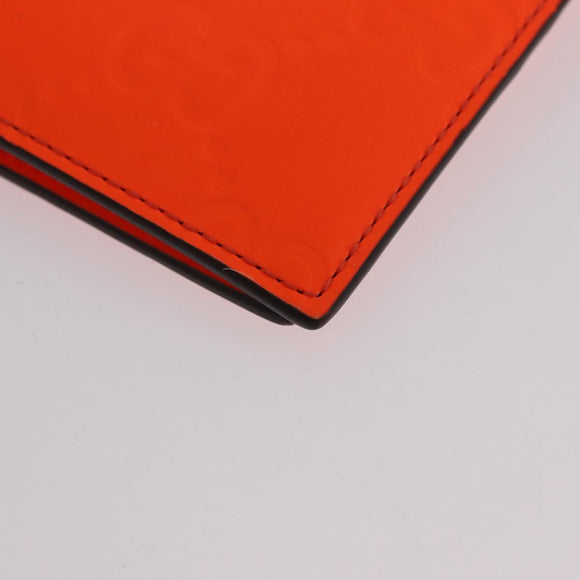 GUCCI GG Canvas Guccissima Wallet Leather Orange 771309 Auth 186167M