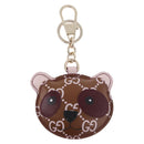 GUCCI Guccissima Panda GG Canvas Key Ring Leather Brown Auth 186168M-2
