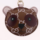 GUCCI Guccissima Panda GG Canvas Key Ring Leather Brown Auth 186168M-3