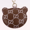 GUCCI Guccissima Panda GG Canvas Key Ring Leather Brown Auth 186168M-7