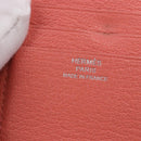 HERMES Azap Compact Wallet Leather Pink Silver Auth 186172M-14