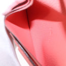 HERMES Azap Compact Wallet Leather Pink Silver Auth 186172M-16