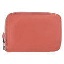 HERMES Azap Compact Wallet Leather Pink Silver Auth 186172M-2