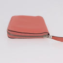 HERMES Azap Compact Wallet Leather Pink Silver Auth 186172M-5