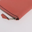 HERMES Azap Compact Wallet Leather Pink Silver Auth 186172M-8