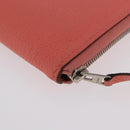 HERMES Azap Compact Wallet Leather Pink Silver Auth 186172M-9