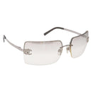 CHANEL COCO Mark Sunglasses metal Silver tone CC Auth 186173M-1