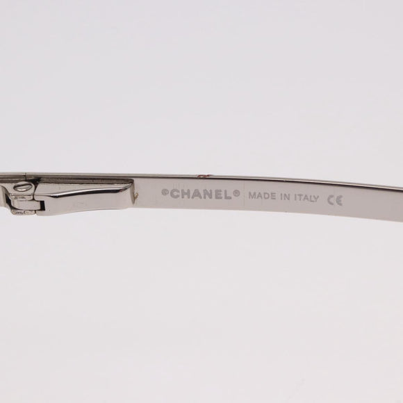 CHANEL COCO Mark Sunglasses metal Silver tone CC Auth 186173M