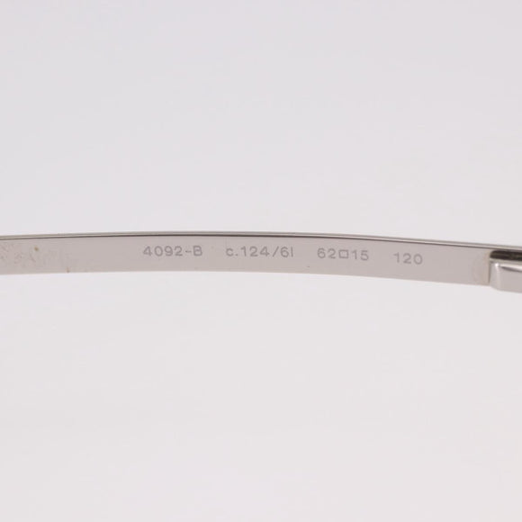 CHANEL COCO Mark Sunglasses metal Silver tone CC Auth 186173M