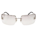 CHANEL COCO Mark Sunglasses metal Silver tone CC Auth 186173M-13
