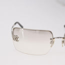 CHANEL COCO Mark Sunglasses metal Silver tone CC Auth 186173M-3