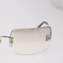 CHANEL COCO Mark Sunglasses metal Silver tone CC Auth 186173M-4