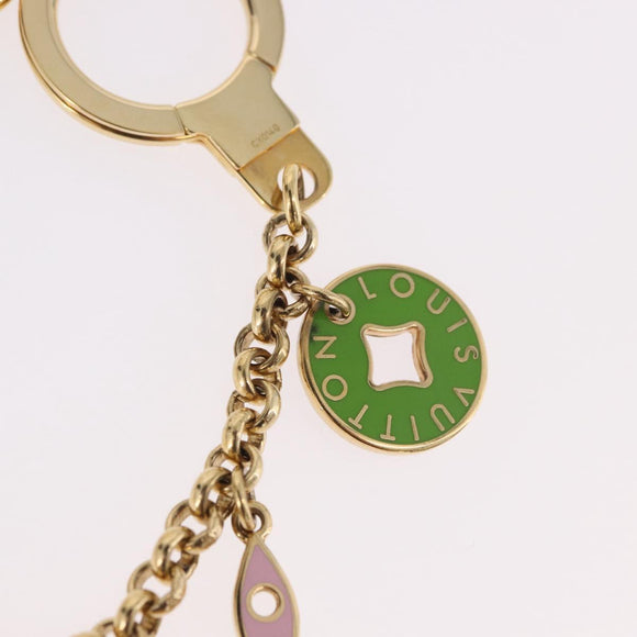 LOUIS VUITTON Porte Cles Chainne Pastille Sleutelhanger Goud M66005 LV Auth 186176M