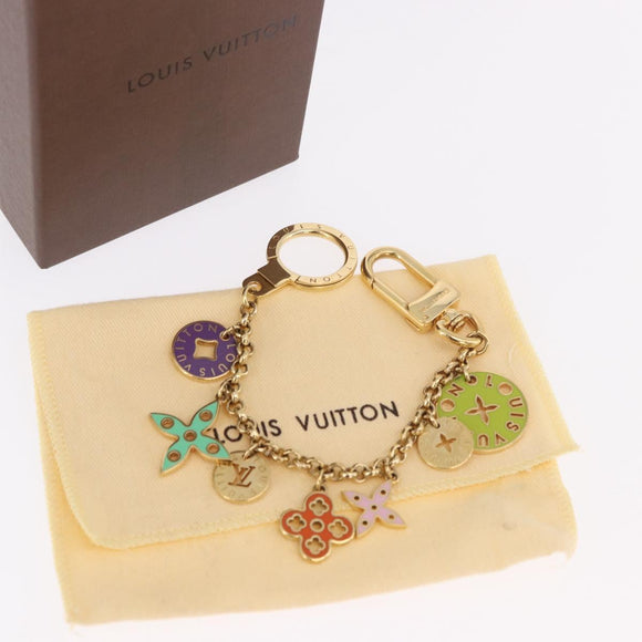 LOUIS VUITTON Porte Cles Chainne Pastille Sleutelhanger Goud M66005 LV Auth 186176M
