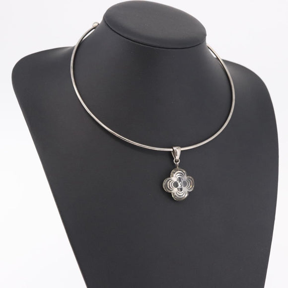 LOUIS VUITTON Corie Arafoli Choker metal Silver LV Auth 186177A
