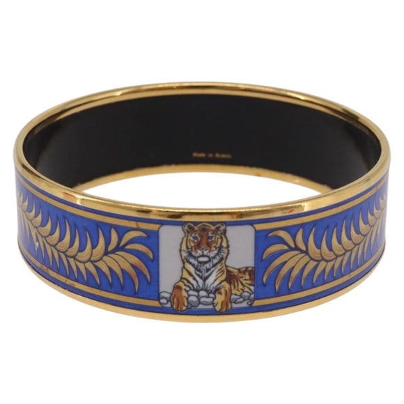 HERMES Cloisonne Emilel GM Bracelet metal Gold Tone Auth 186179M