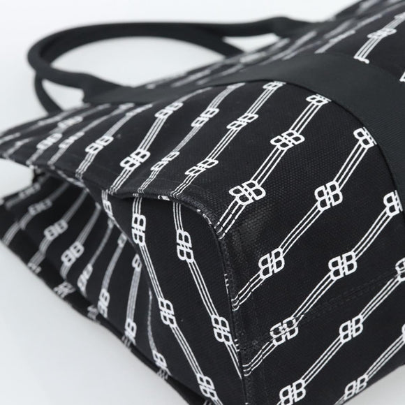 BALENCIAGA Trade Tote Bag Canvas Black Silver 621826 Auth 186183M