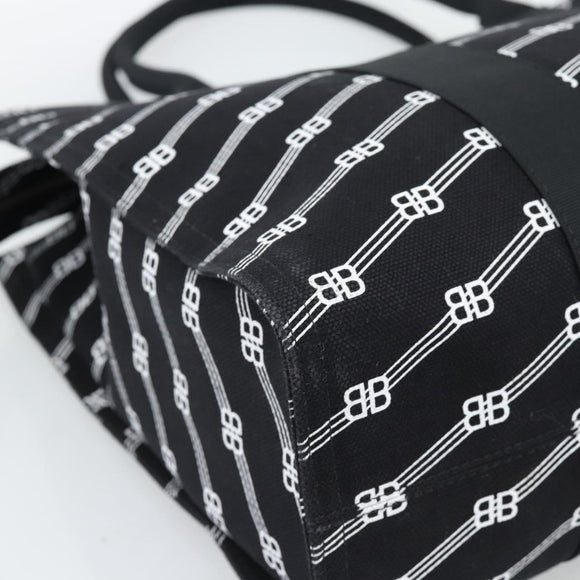 BALENCIAGA Trade Tote Bag Canvas Black Silver 621826 Auth 186183M