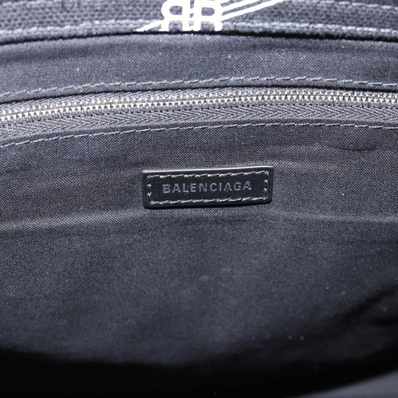 BALENCIAGA Trade Tote Bag Canvas Black Silver 621826 Auth 186183M