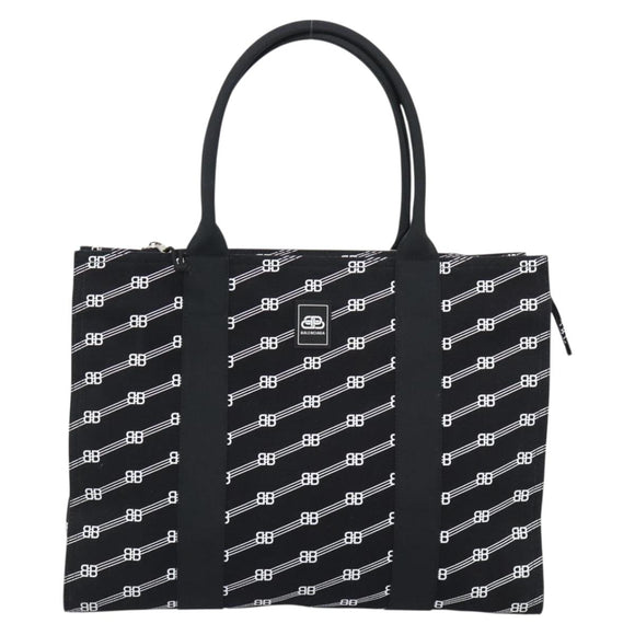 BALENCIAGA Trade Tote Bag Canvas Black Silver 621826 Auth 186183M