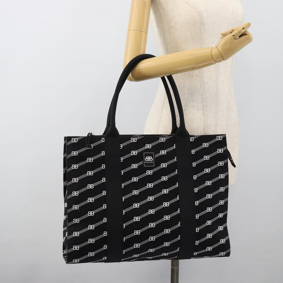 BALENCIAGA Trade Tote Bag Canvas Black Silver 621826 Auth 186183M